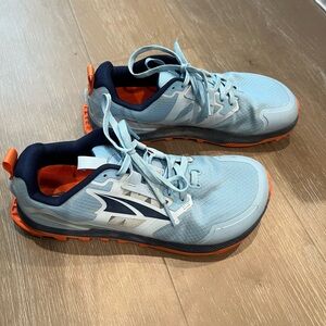 Altra Lone Peak Light Blue and Orange Hiking Shoes